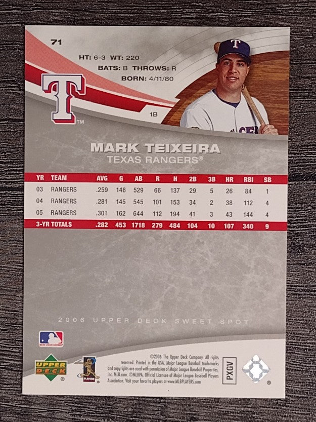 2006 Sweet Spot #71 Mark Teixeira