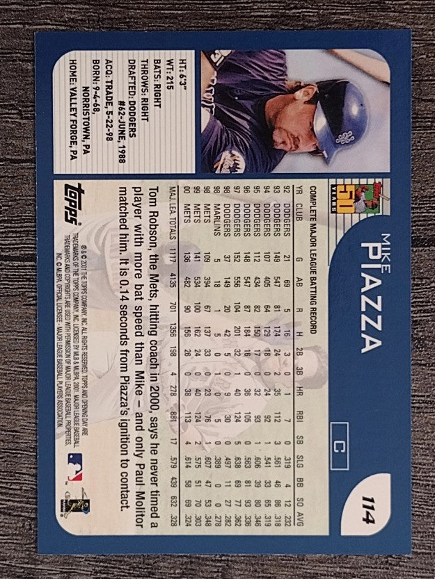 2001 Topps Opening Day #114 Mike Piazza