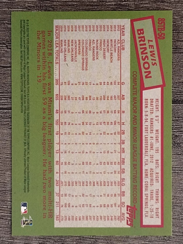 2020 Topps Update '85 Topps #85TB50 Lewis Brinson