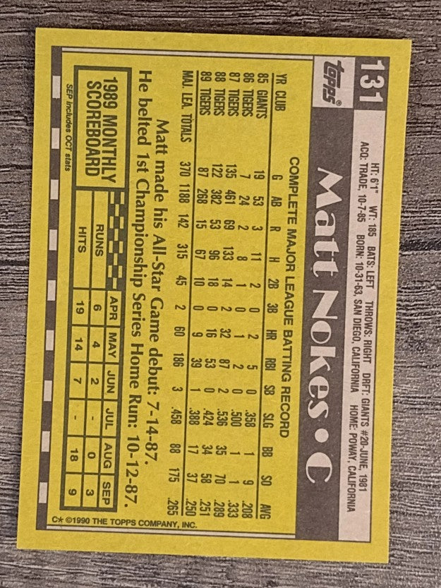 1990 Topps #131 Matt Nokes