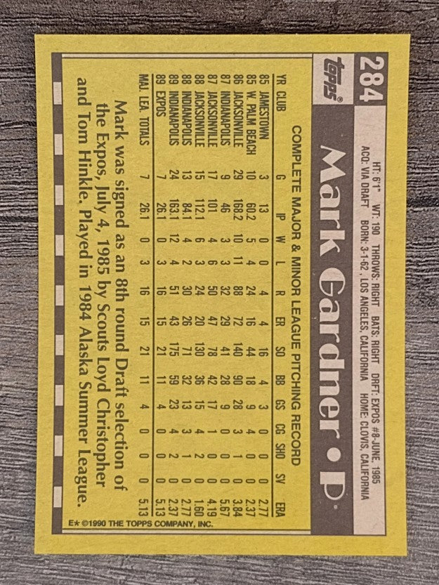 1990 Topps #284 Mark Gardner RC