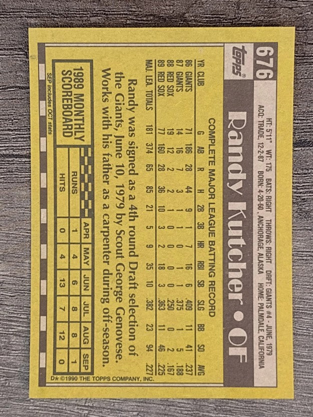 1990 Topps #676 Randy Kutcher