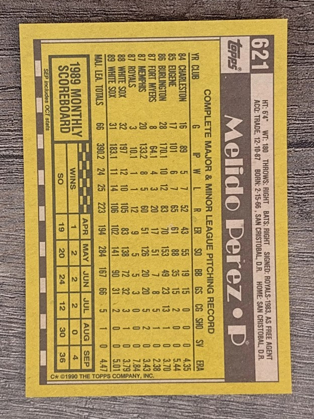 1990 Topps #621 Melido Perez