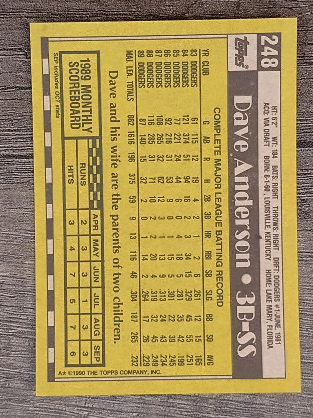 1990 Topps #248 Dave Anderson