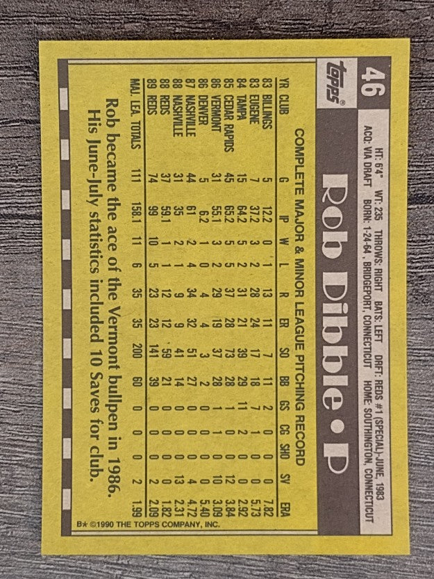 1990 Topps #46 Rob Dibble
