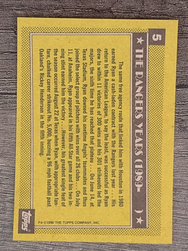 1990 Topps #5 Nolan Ryan Rangers
