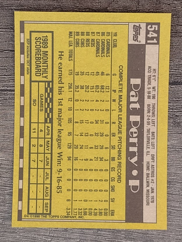 1990 Topps #541 Pat Perry