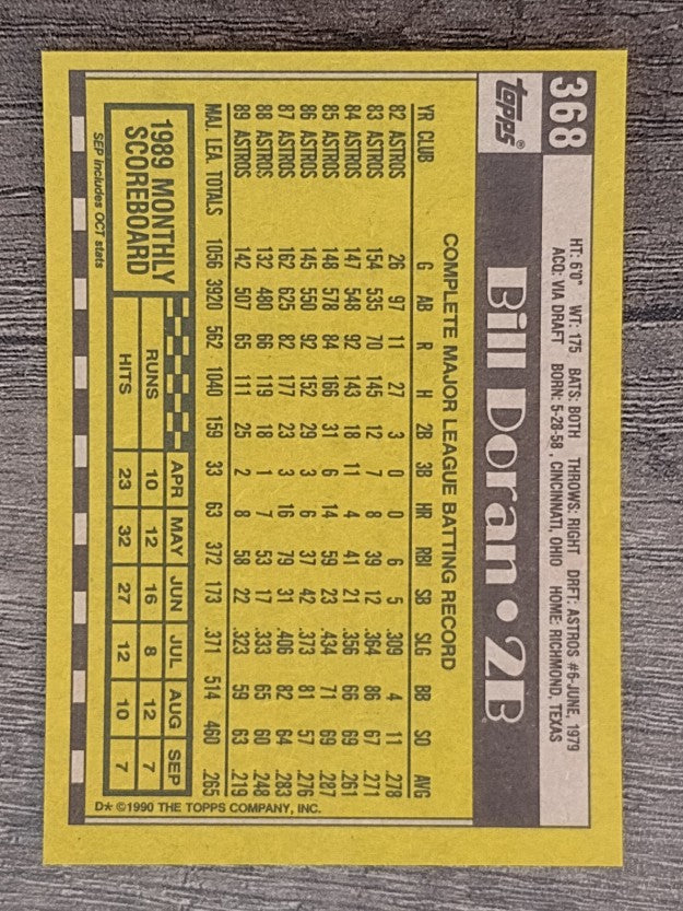 1990 Topps #368 Bill Doran