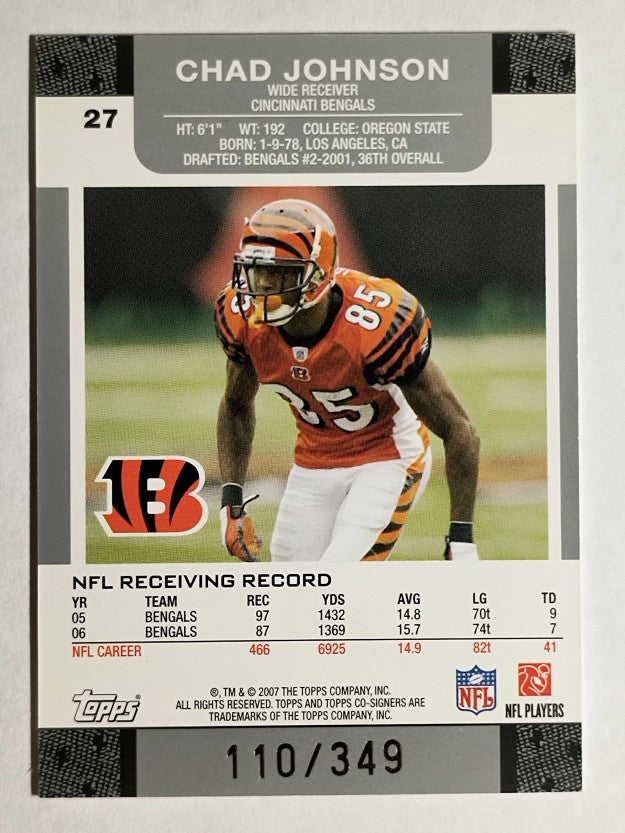 2007 Topps Co-Signers Changing Faces Gold Blue #27A Chad Johnson/Rudi Johnson
