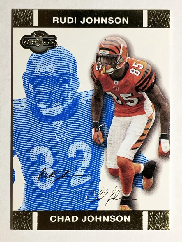 2007 Topps Co-Signers Changing Faces Gold Blue #27A Chad Johnson/Rudi Johnson