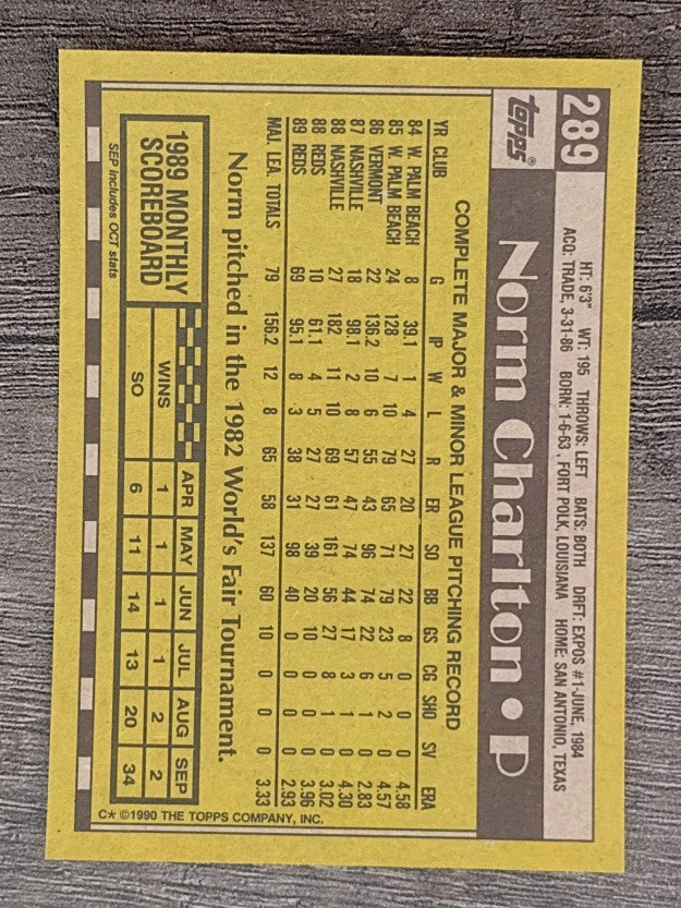 1990 Topps #289 Norm Charlton