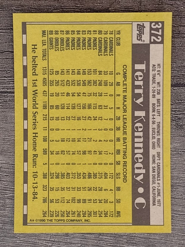 1990 Topps #372 Terry Kennedy