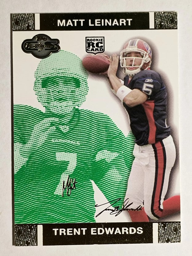 2007 Topps Co-Signers Changing Faces Gold Green #53B Trent Edwards/Matt Leinart