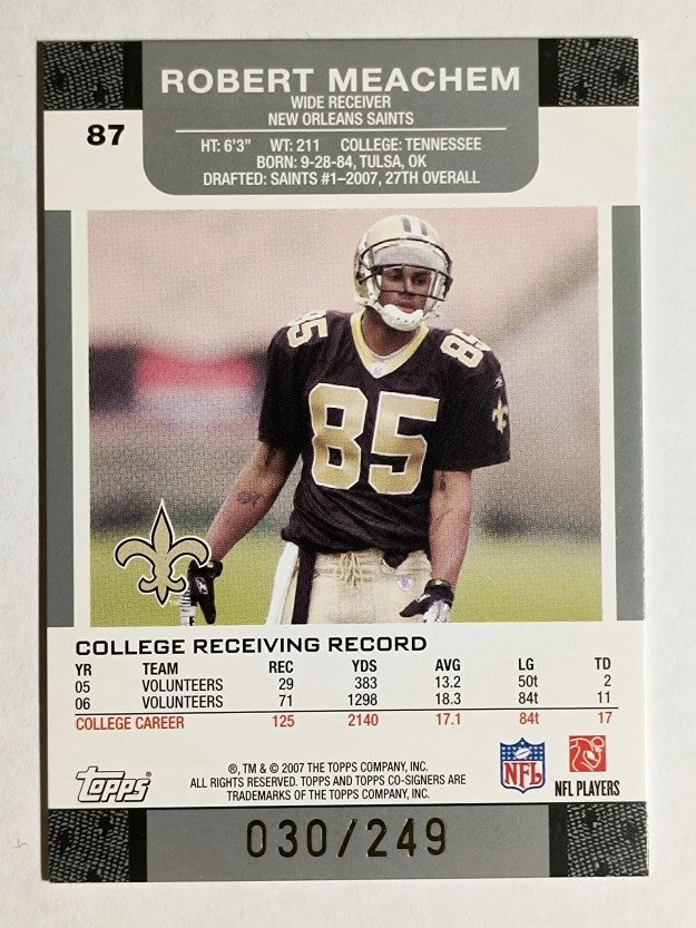 2007 Topps Co-Signers Changing Faces Gold Green #87B Robert Meachem/Reggie Bush