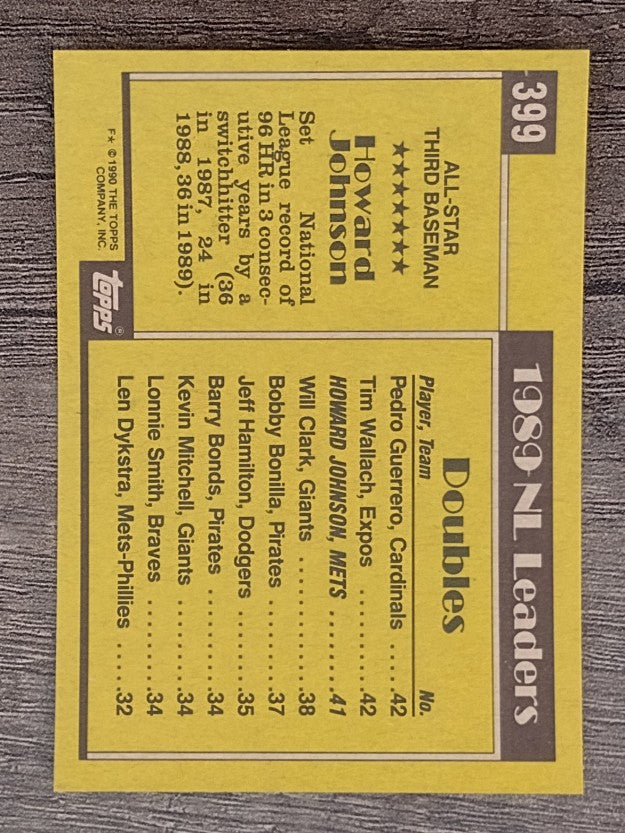 1990 Topps #399 Howard Johnson AS