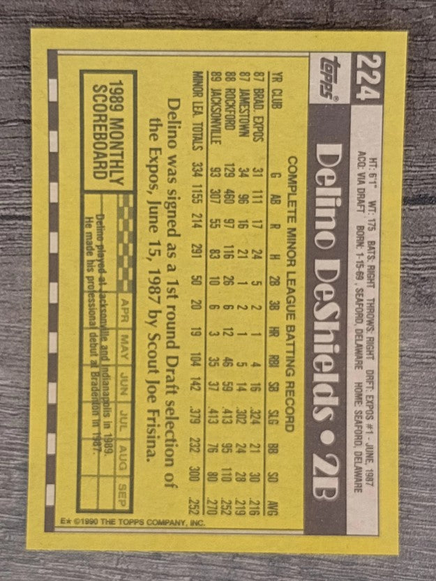 1990 Topps #224 Delino DeShields RC