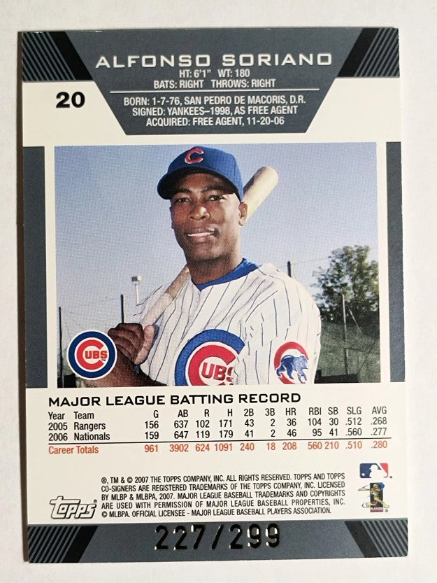2007 Topps Co-Signers Red #20A Alfonso Soriano w/Mark Prior