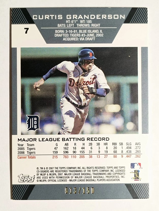 2007 Topps Co-Signers Silver Blue #7A Curtis Granderson w/Craig Monroe