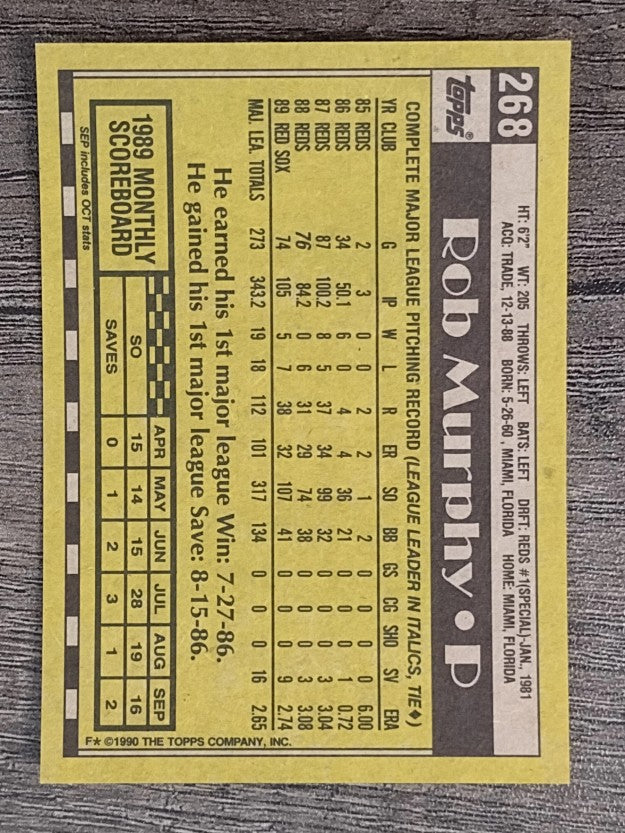 1990 Topps #268 Rob Murphy