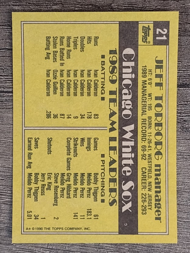 1990 Topps #21 Jeff Torborg MG