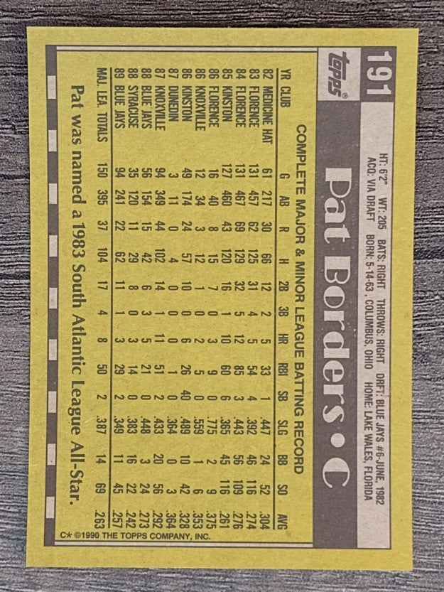 1990 Topps #191 Pat Borders