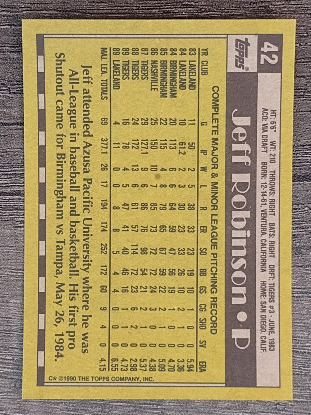 1990 Topps #42 Jeff M. Robinson