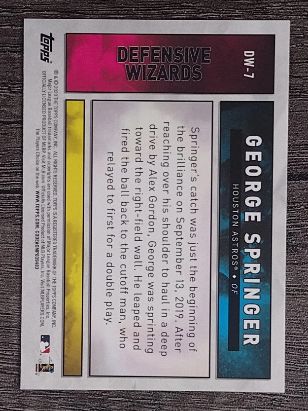 2020 Topps Big League Defensive Wizards #DW7 George Springer