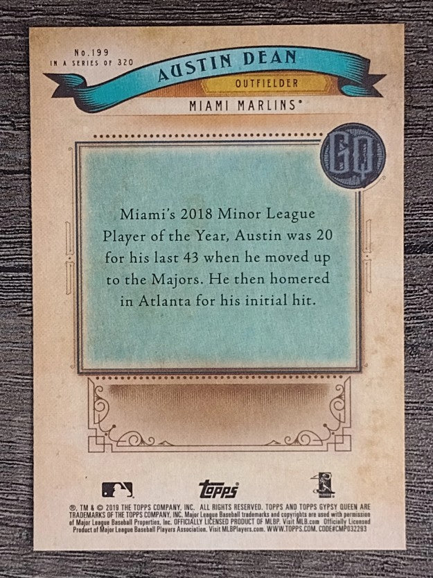 2019 Topps Gypsy Queen #199 Austin Dean RC