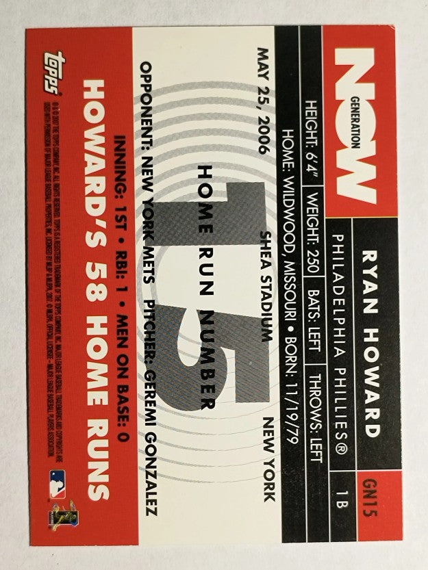 2007 Topps Generation Now #GN15 Ryan Howard