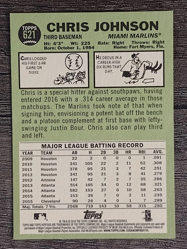 2016 Topps Heritage #621 Chris Johnson
