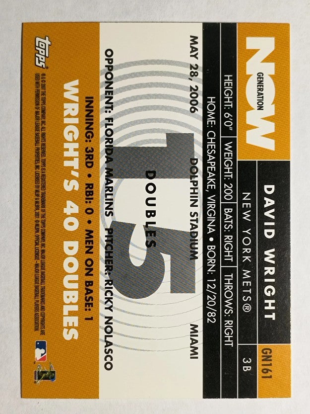 2007 Topps Generation Now #GN161 David Wright