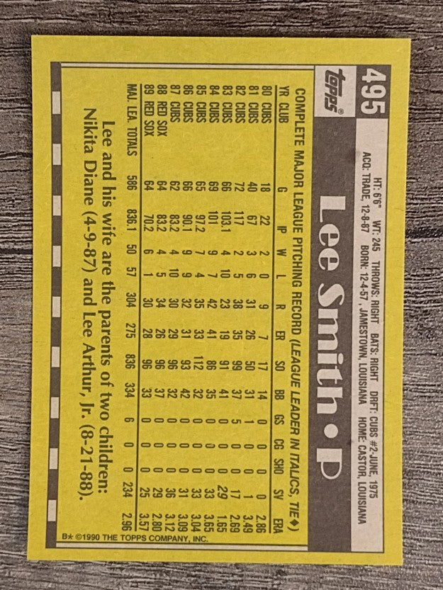 1990 Topps #495 Lee Smith