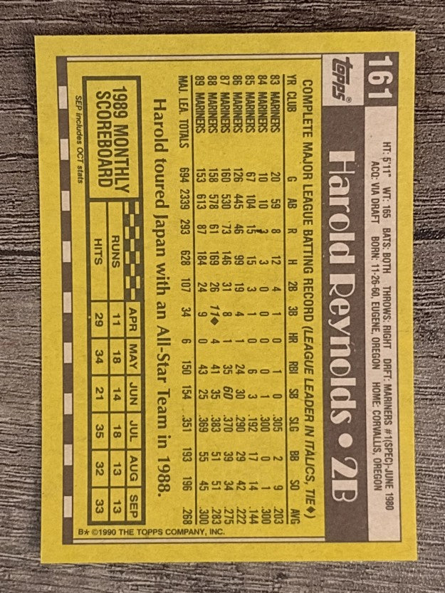 1990 Topps #161 Harold Reynolds