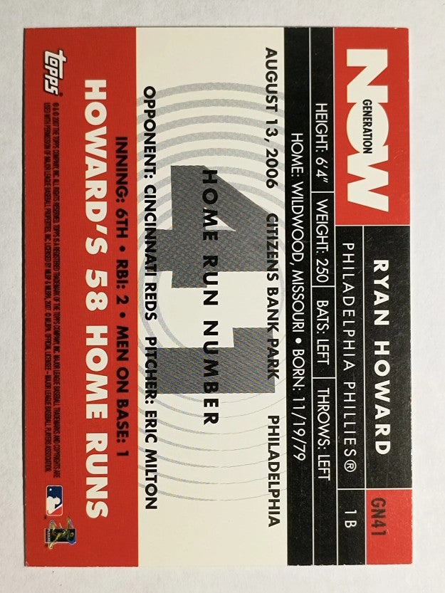 2007 Topps Generation Now #GN41 Ryan Howard