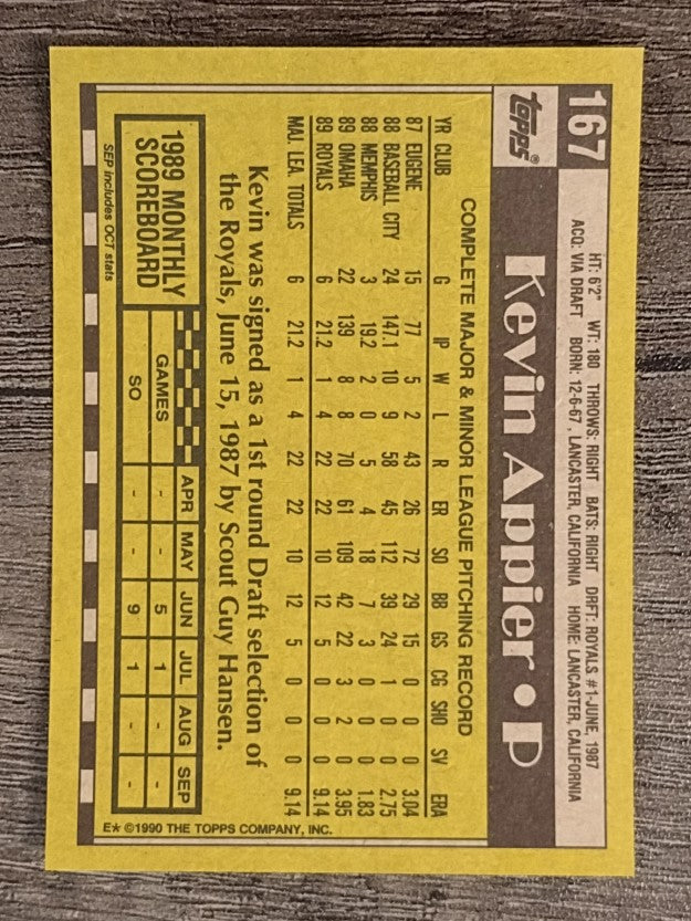 1990 Topps #167 Kevin Appier