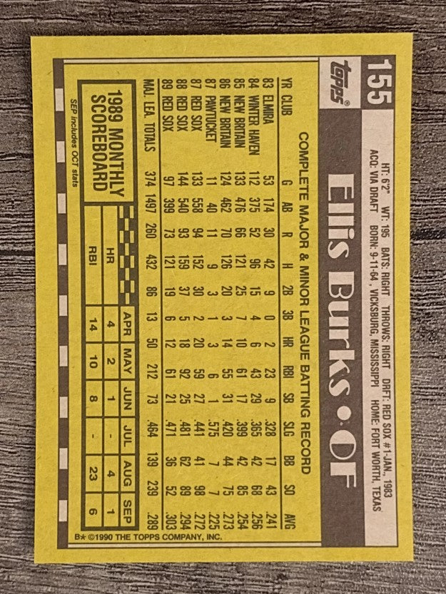 1990 Topps #155 Ellis Burks