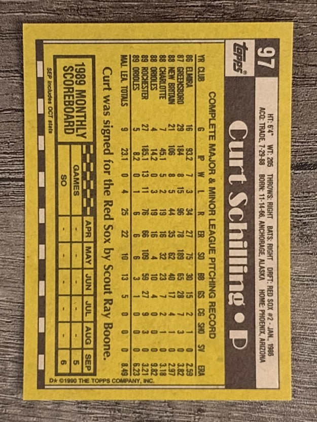 1990 Topps #97 Curt Schilling