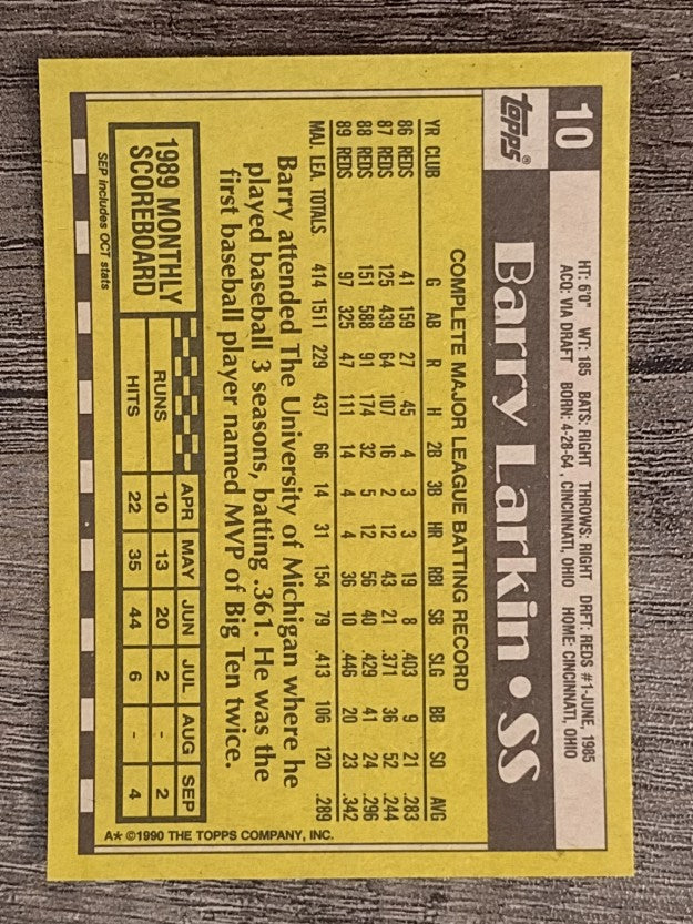 1990 Topps #10 Barry Larkin
