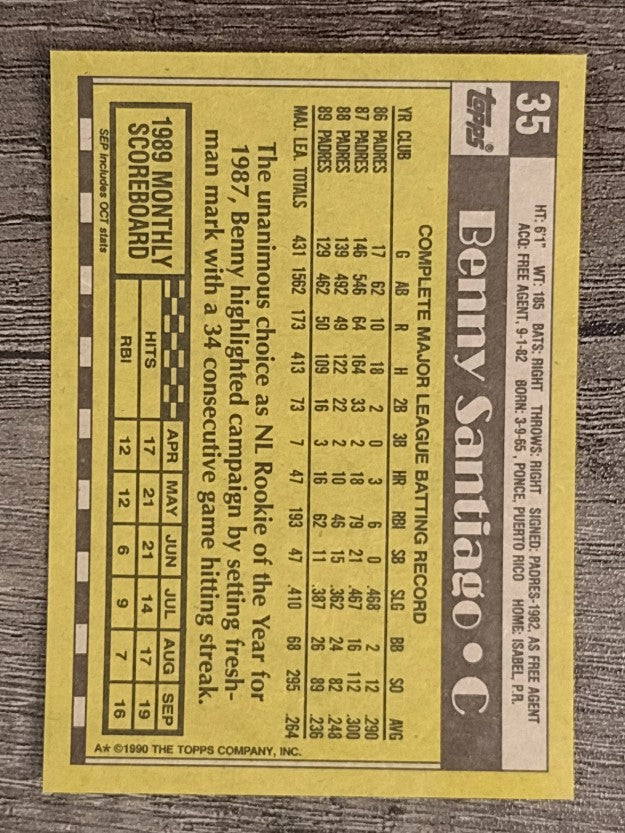 1990 Topps #35 Benito Santiago