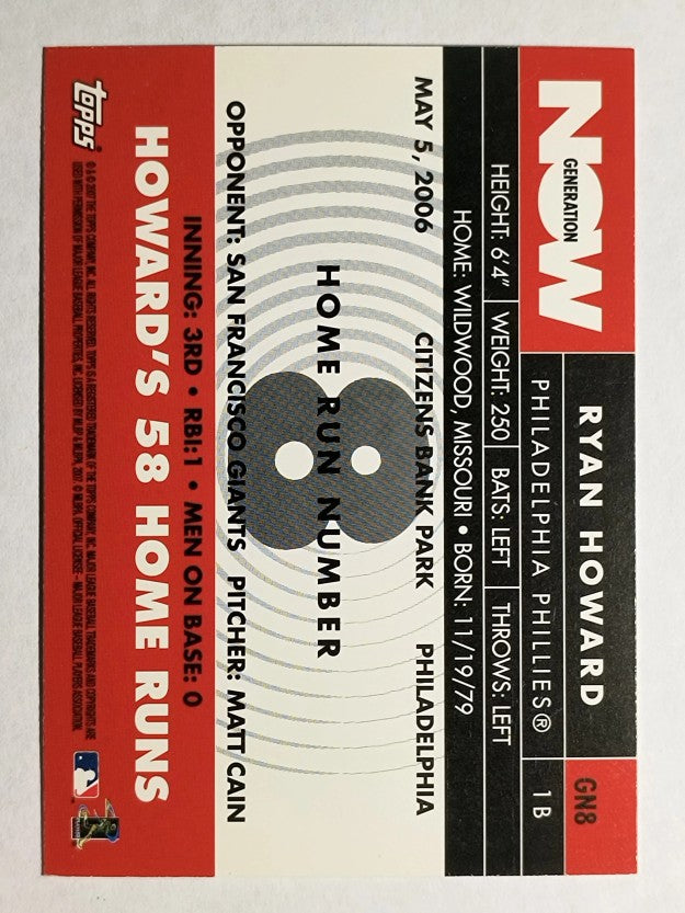 2007 Topps Generation Now #GN8 Ryan Howard