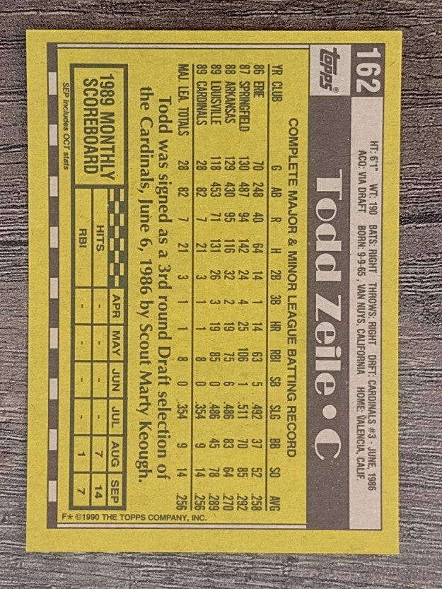 1990 Topps #162 Todd Zeile
