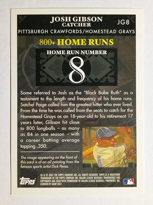 2007 Topps Gibson Home Run History #JG8 Josh Gibson