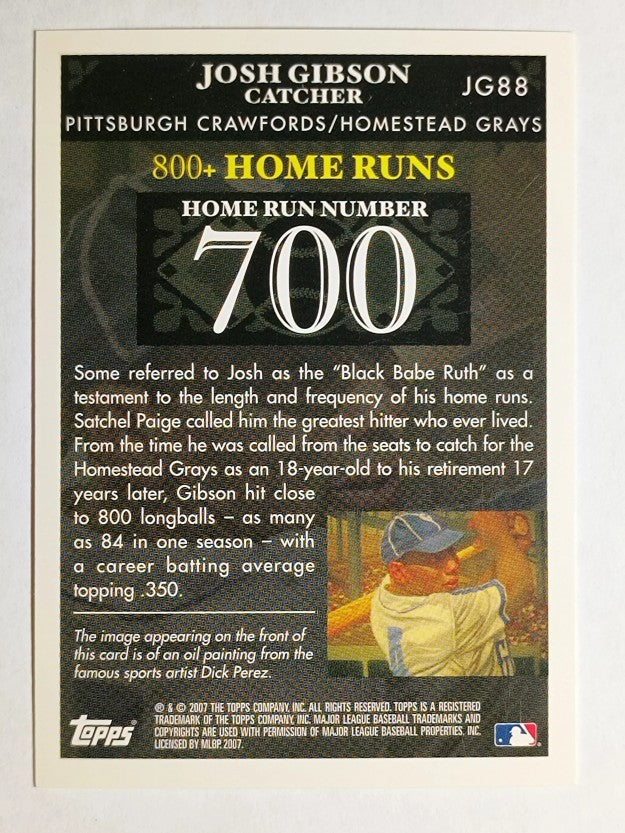 2007 Topps Gibson Home Run History #JG88 Josh Gibson