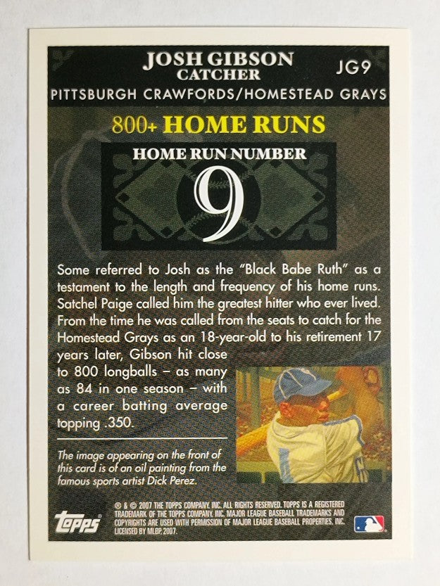 2007 Topps Gibson Home Run History #JG9 Josh Gibson