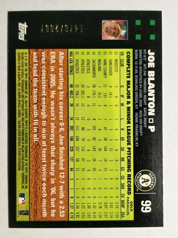 2007 Topps Gold #99 Joe Blanton
