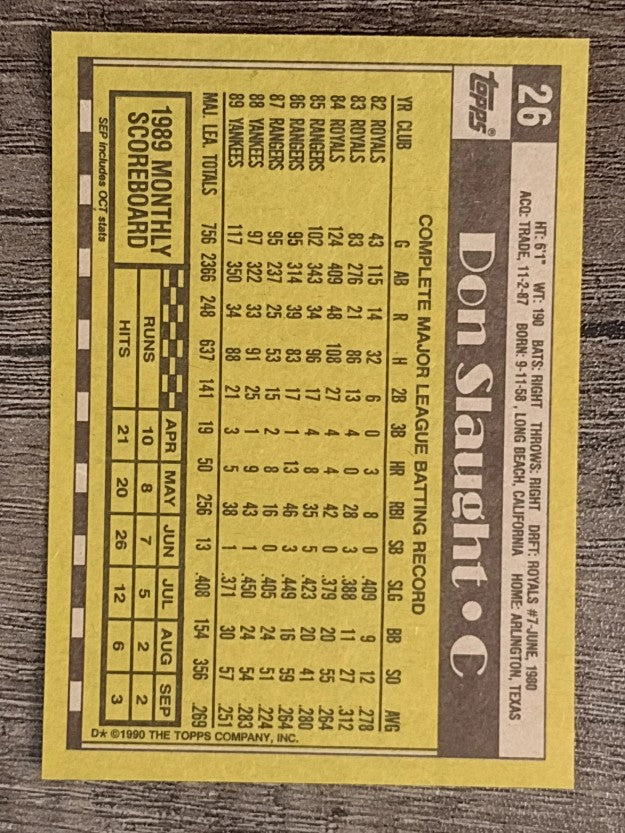 1990 Topps #26 Don Slaught