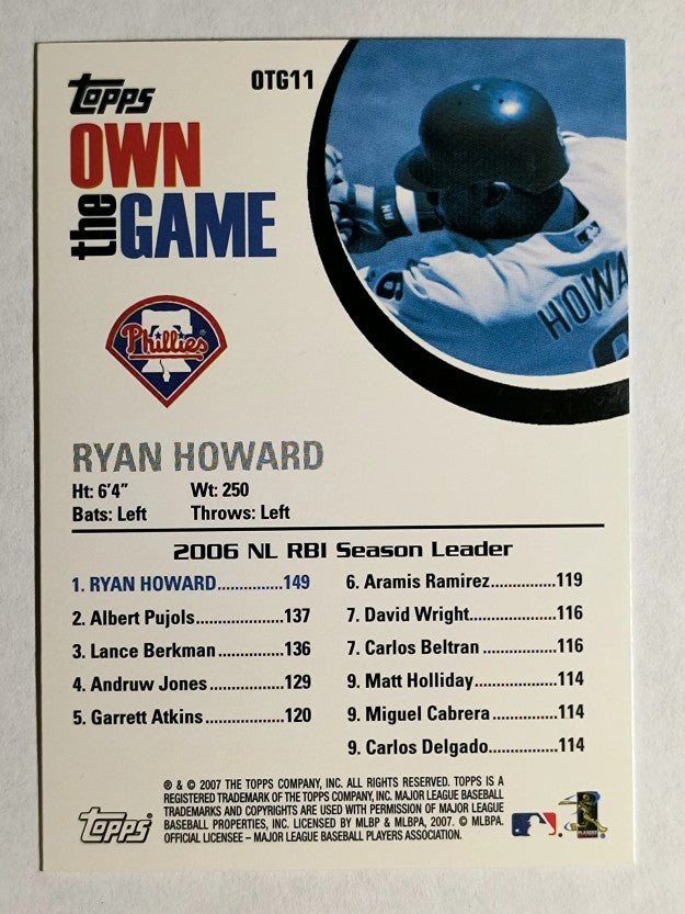 2007 Topps Own the Game #OTG11 Ryan Howard