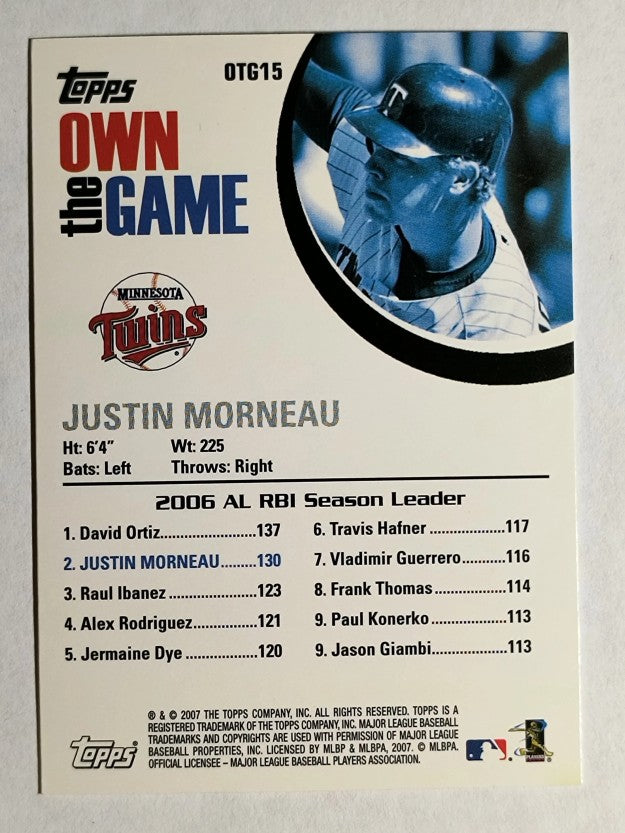 2007 Topps Own the Game #OTG15 Justin Morneau