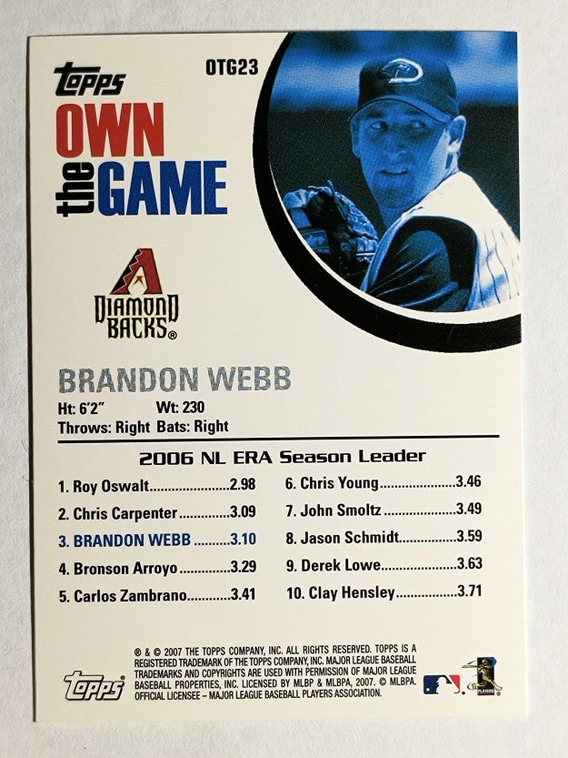 2007 Topps Own the Game #OTG23 Brandon Webb
