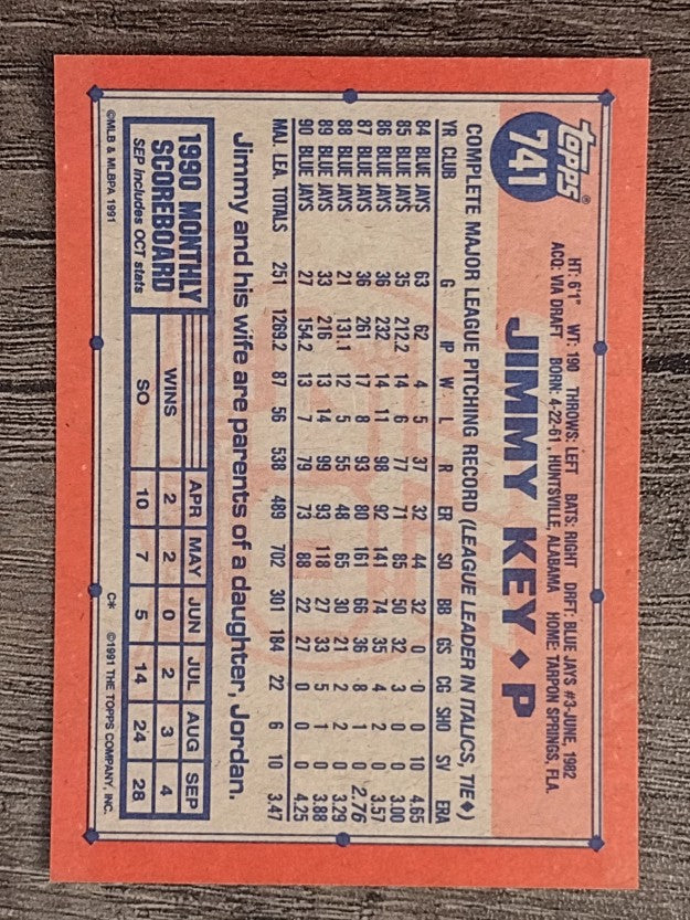 1991 Topps #741 Jimmy Key